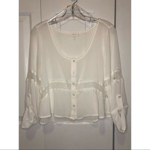 Sheer Lace Detail Top